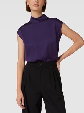 BOSS Hugo Boss Idriz Silk Blend Mock Neck Top | Prune | 18
